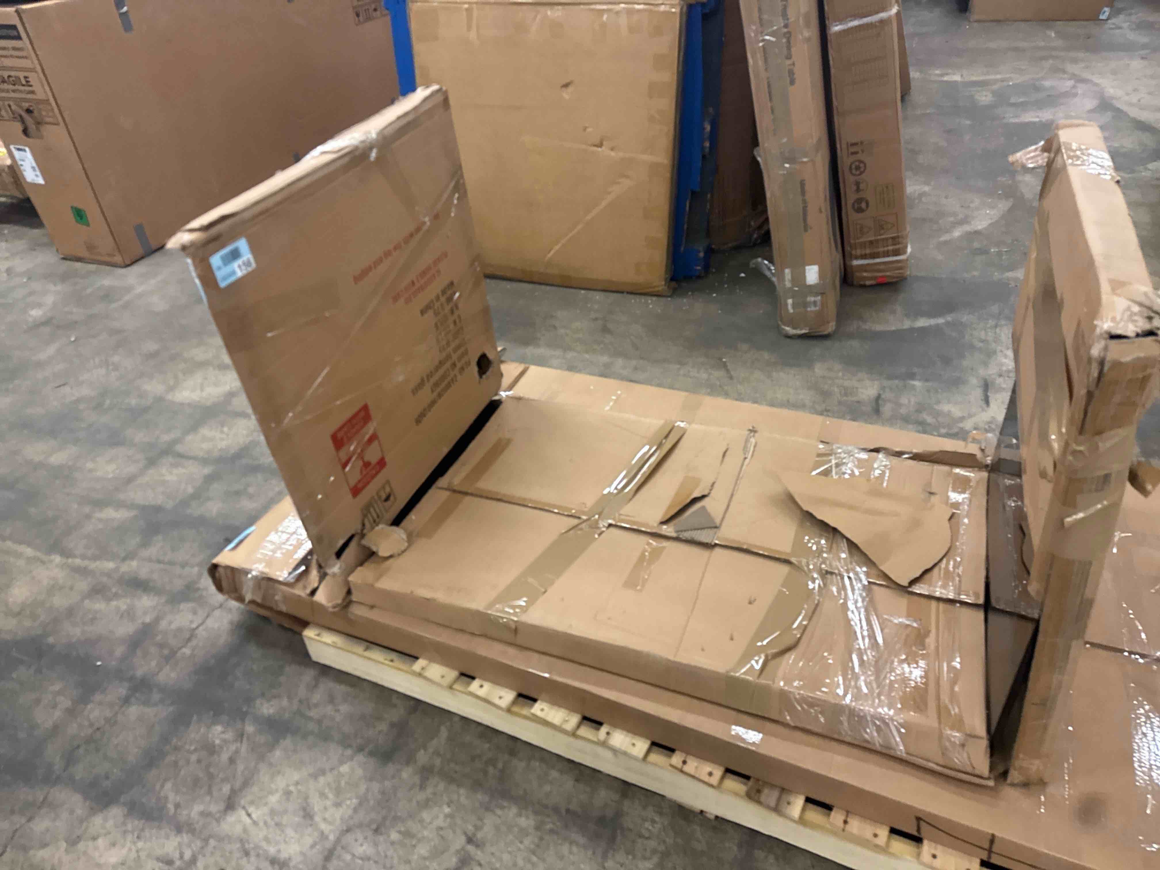 Condition photo showing New/Like New for neos modern furniture bent glass computer desk contemporary rectangular shaped pc laptop workstation study table home office writing for small spaces, better than acrylic or lucite, 50" l, smoke gray