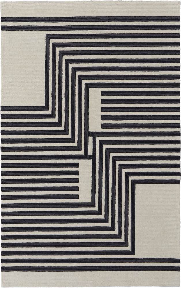 Condition photo showing New/Like New for feizy inport & export 9 ft x 12 ft feizy maguire 8900f ivory/black area rug