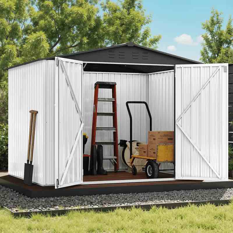 Condition photo showing New/Like New for yitahome 8 × 6 ft outdoor metal storage shed kit with