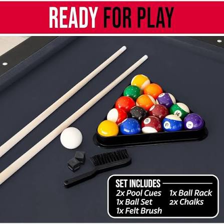 Condition photo showing New/Like New for gosports 8 ft billiards tables - no assembly, choose your color - portable pool table includes full set of balls, 2 cue sticks, chalk and felt brush