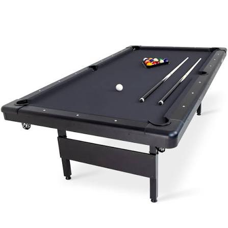 gosports 8 ft billiards tables - no assembly, choose your color - portable pool table includes full set of balls, 2 cue sticks, chalk and felt brush