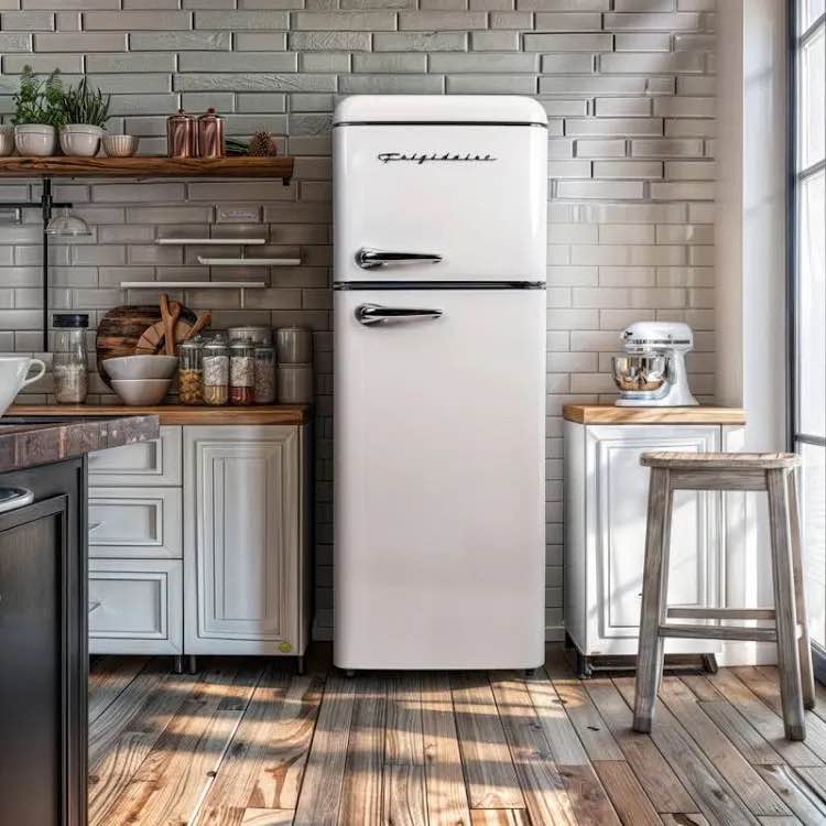 frigidaire retro top freezer refrigerator efr756