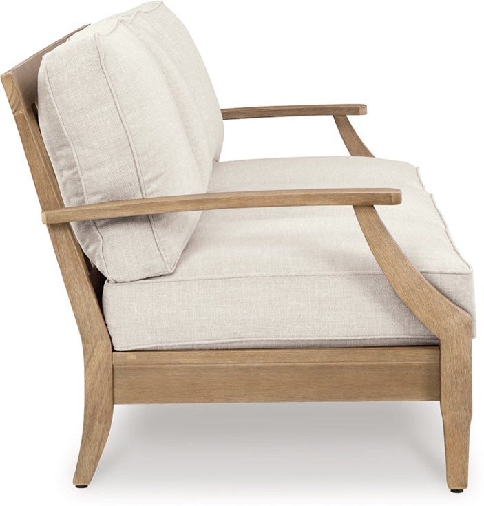 Condition photo showing Good Condition for signature design by ashley outdoor furniture carter hall outdoor sofa with cushion p601-838 at lynchs furniture auburn (pre-assembled - does not include cushions. $389 for sunbrella no-fade cushions.tons of less expensive options too. see photos.)