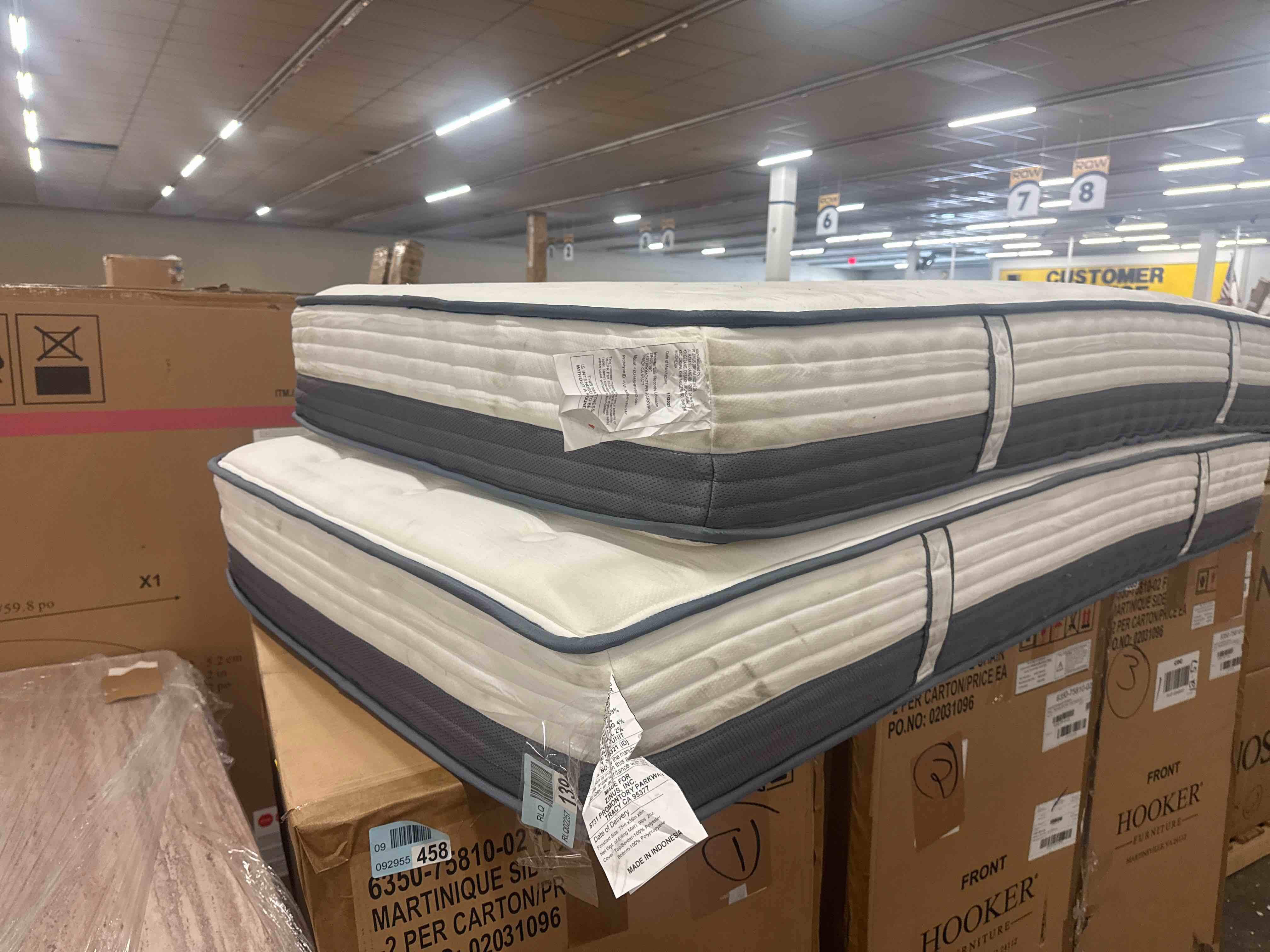 Condition photo showing New/Like New for (2) zinus 10 inch true support hybrid mattress [new version], twin, fiberglass free, medium feel, motion isolation, certified safe foams & fabric (bid is per mattress, lot is for 2 total.)