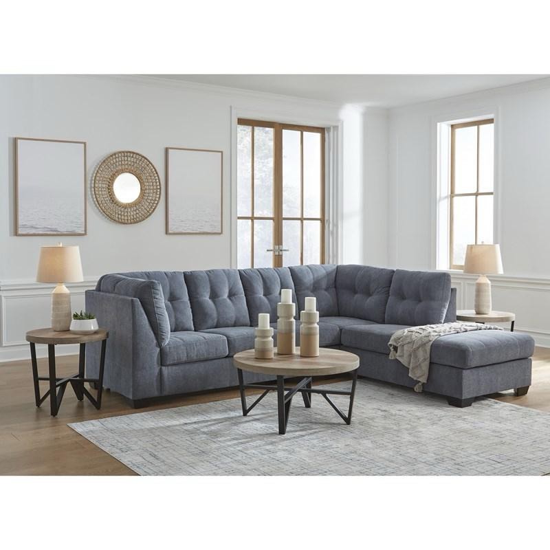 Condition photo showing New/Like New for signature design by ashley marleton denim 2-piece sectional (series 55303)