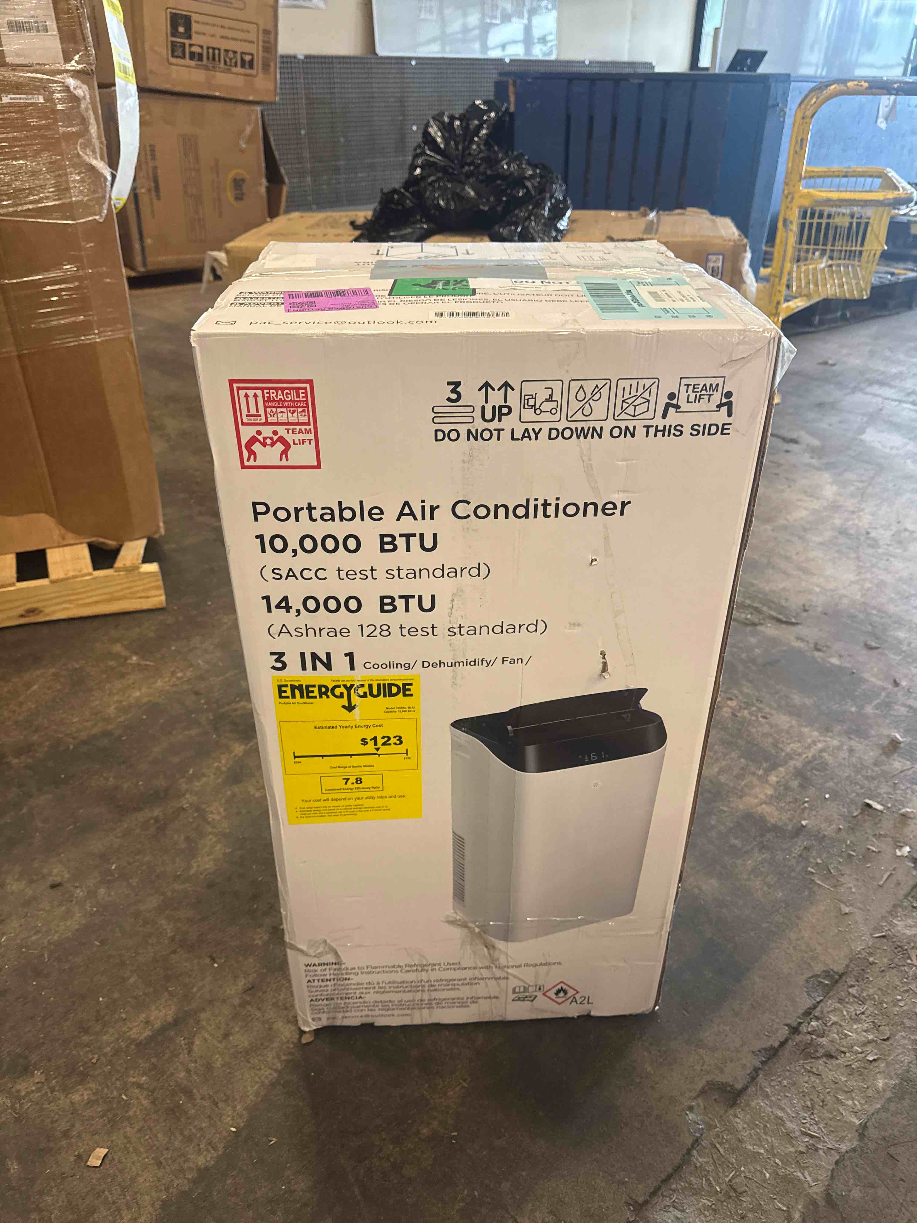 Condition photo showing New/Like New for 14,000 btu portable air conditioner cools up to 700 sq.ft, 3-in-1 energy efficient portable ac unit with remote control & installation kits for large room, campervan, office, temporary space