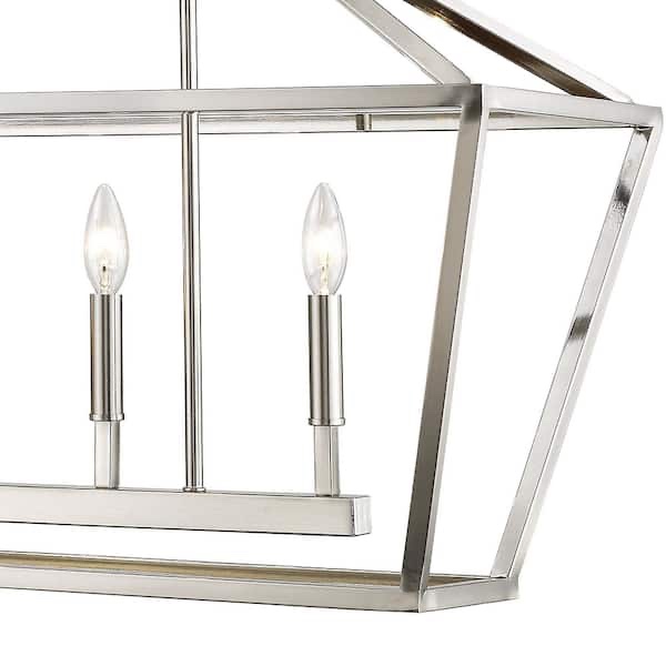 Condition photo showing New/Like New for millennium llighting 3245-sn 5-light 40 in. wide taper candle silver nickel chandelier item 3245 – sn