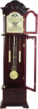 Condition photo showing New/Like New for casa home living 72 inch floor standing grandfather clock, cherry finish gf0090–72c