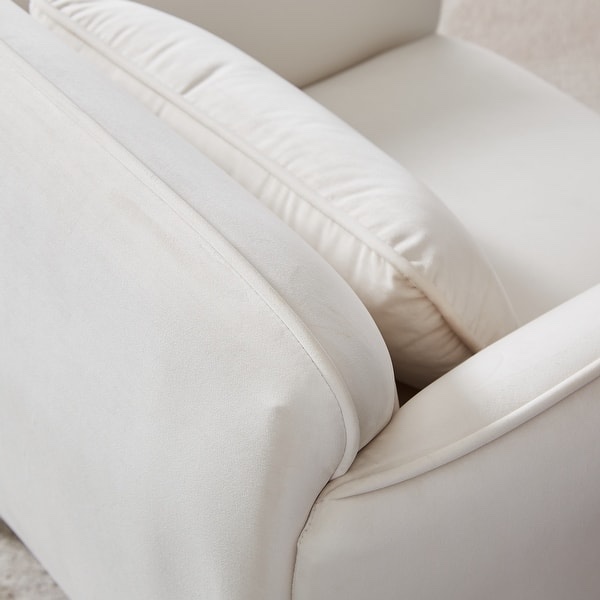 Condition photo showing New/Like New for oversized living room accent velveta armchair upholstered-single sofa chair sku: jf-5049be-1p chair white modern sofa living room accent velve