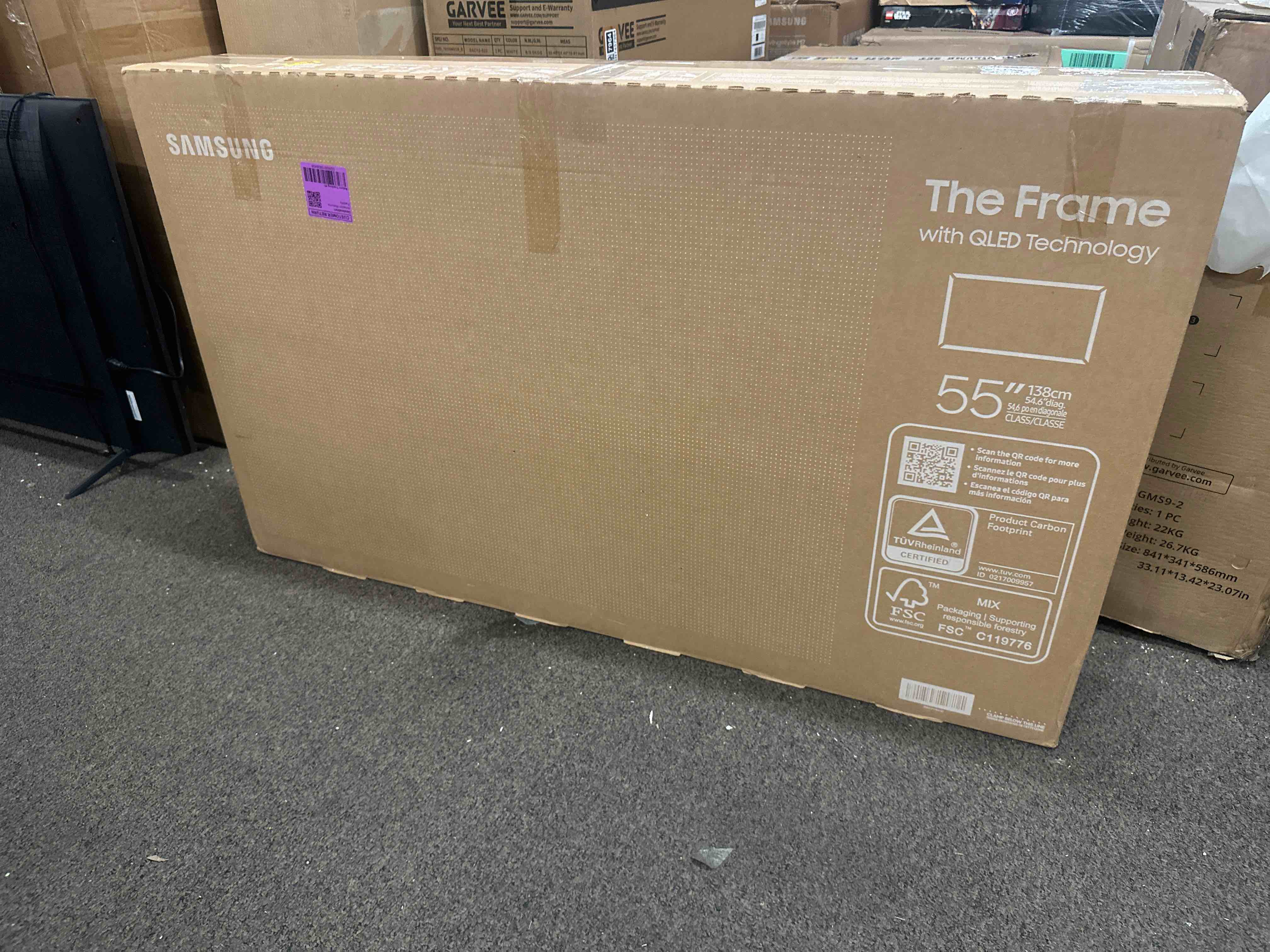 Condition photo showing New/Like New for samsung 55-inch class the frame ls03f 4k qled smart tv (2025 model) slim fit wall mount, modern frame design, nq4 ai gen2 processor, art mode, artful picture quality, samsung vision ai, alexa built-in