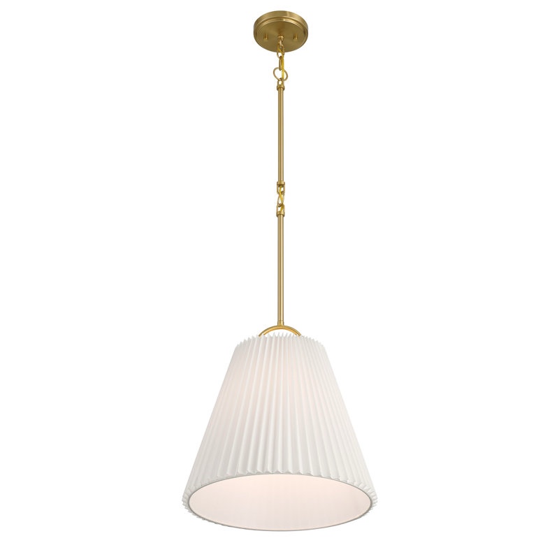 Condition photo showing New/Like New for vilna 1-light pendant in brass by winston porter
