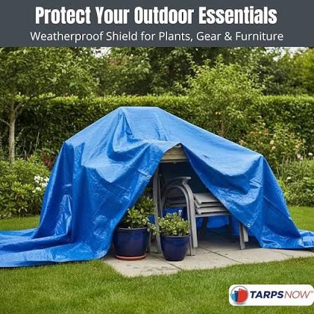 Condition photo showing New/Like New for pair of a-lion tarps 40' x 60' heavy duty premium blue poly tarp (39'6" x 59'6") model atb40x60