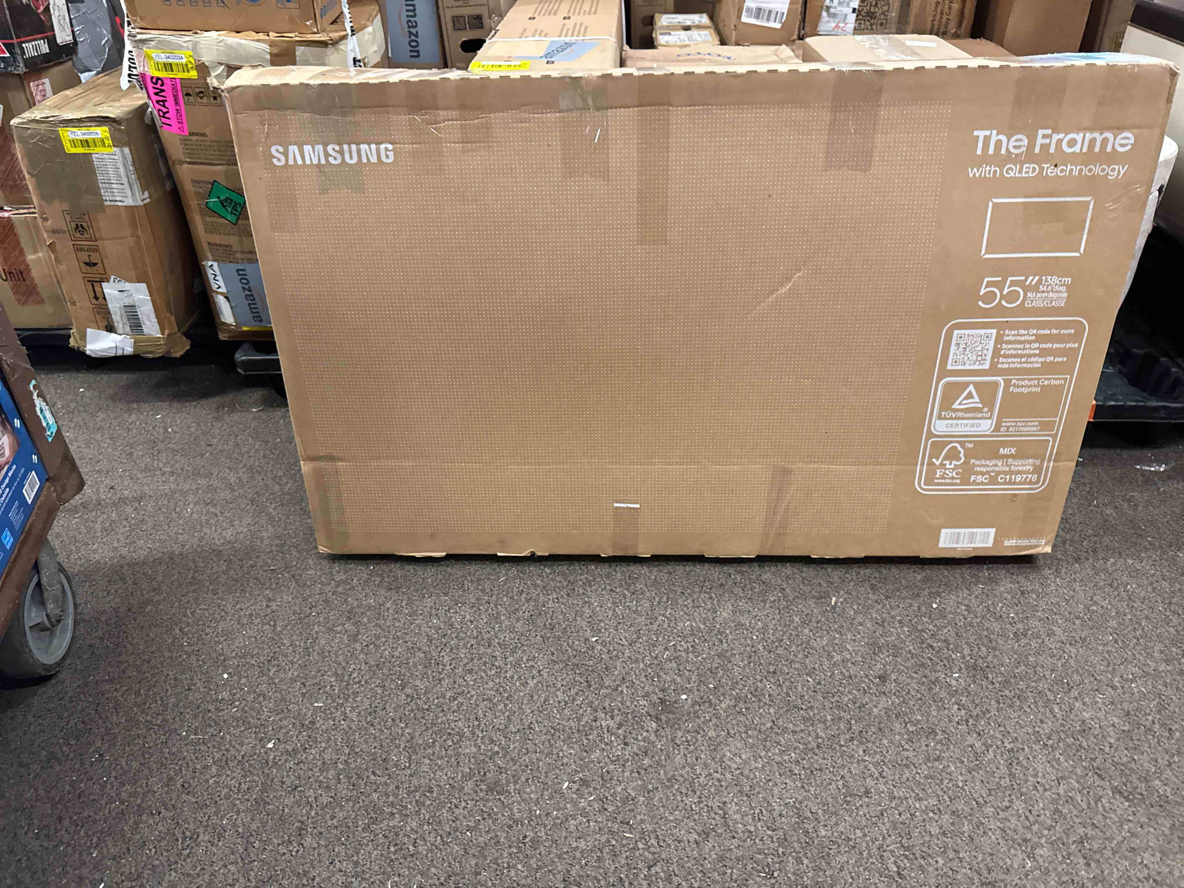 Condition photo showing New/Like New for samsung 55-inch class the frame ls03f 4k qled smart tv (2025 model) slim fit wall mount, modern frame design, nq4 ai gen2 processor, art mode, artful picture quality, samsung vision ai, alexa built-in