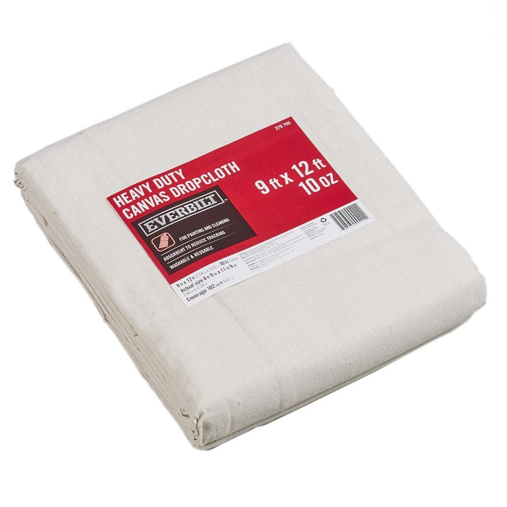 Everbilt 9 Ft x 12 Ft Heavy Duty Canvas Drop Cloth