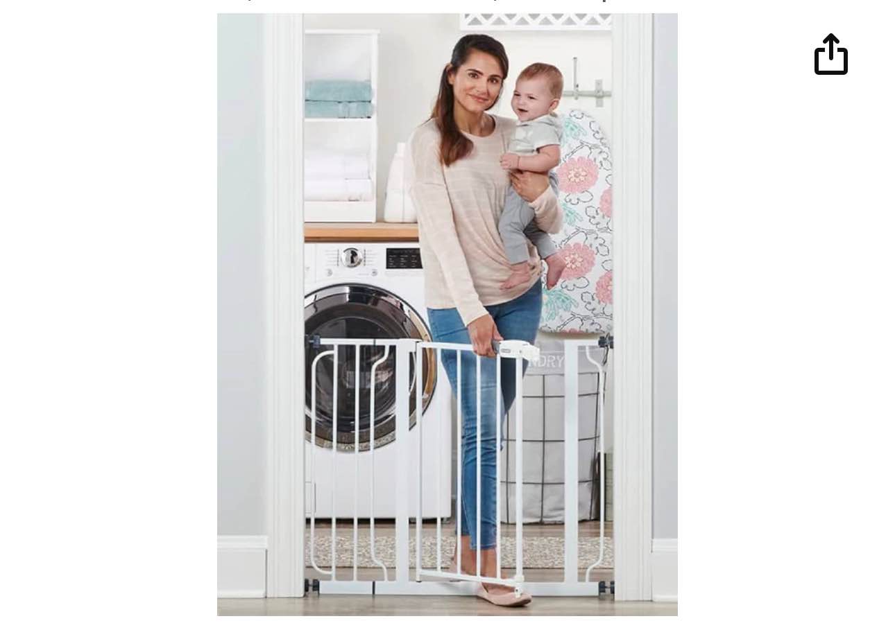 Regalo Easy Step 38.5-Inch Wide Walk Thru Baby Gate, Includes 6-Inch Extension Kit, Pressure Mount Kit, Wall Cups