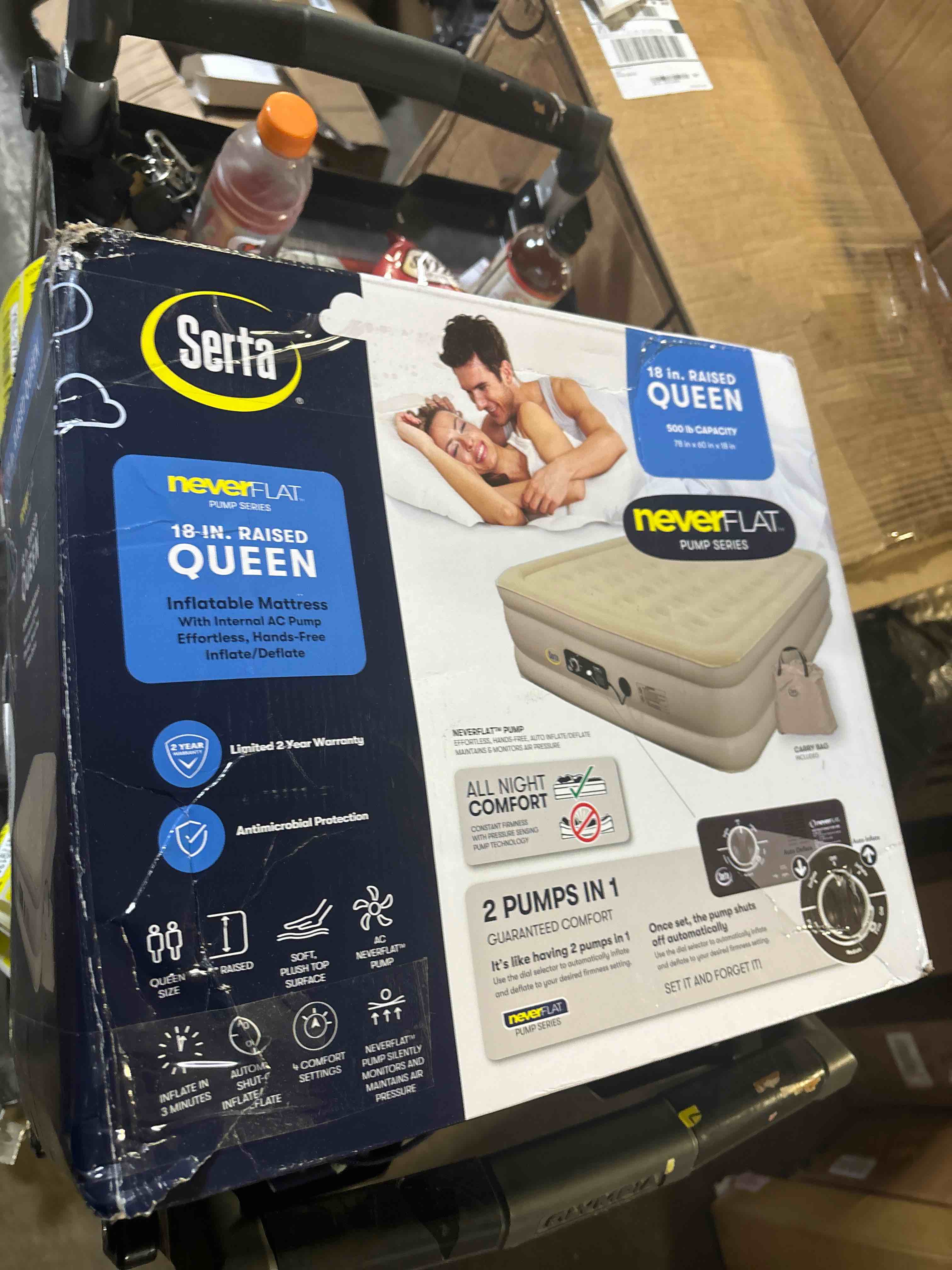 Serta Raised Air Mattress with Never Flat Pump Luxury Inflatable