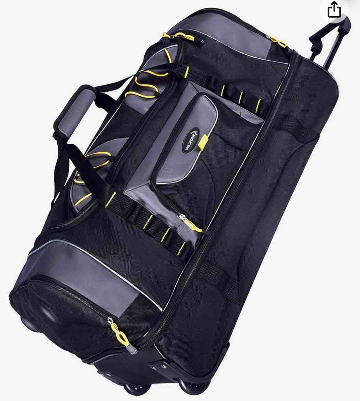 TPRC Sierra Madre II Upright Rolling Duffel Bag, Black/Gray, 36-Inch