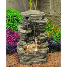 Brearley Lighted Polyresin Cascade Fountain