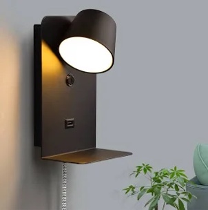 black wall mounted led reading light 