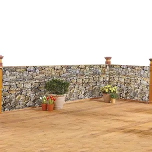 Collections Etc Realistic Fake Stone Privacy Fence Cover - NO SIZE