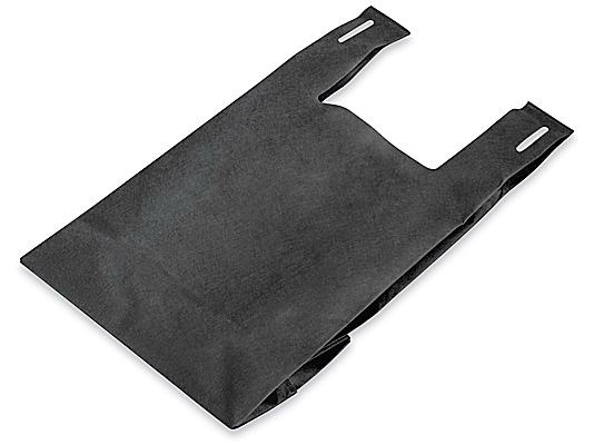 10800 Pcs Reusable Non-Woven Eco-Friendly Thank You T-Shirt Shopping Grocery 22”x12”x7” Tote Bags, Black