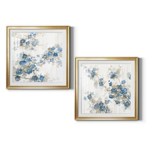 Dogwood in Blue I Premium Framed Print - Ready to Hang - 18.5x18.5 - Gold
