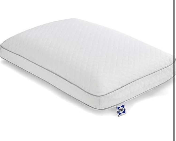 Sealy Essentials Memory Foam Bed Pillow for Pressure Relief, Adaptive Memory Foam Pillow with Washable Knit Cover, Standard, 24 x 16 in x 5 in,White