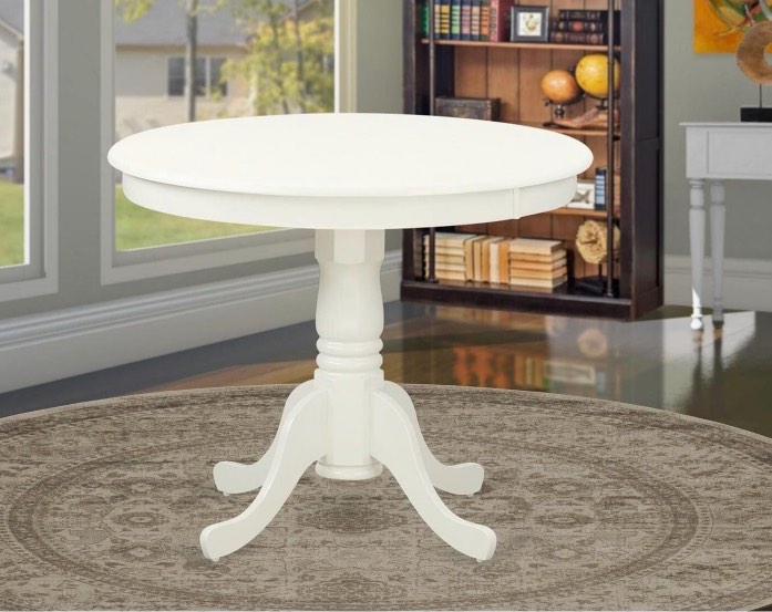 East West Furniture Kitchen Table, 36x36 Inch, ANT-LWH-TP