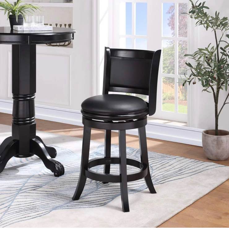 BST1404A Quai Swivel Counter Stool, Black