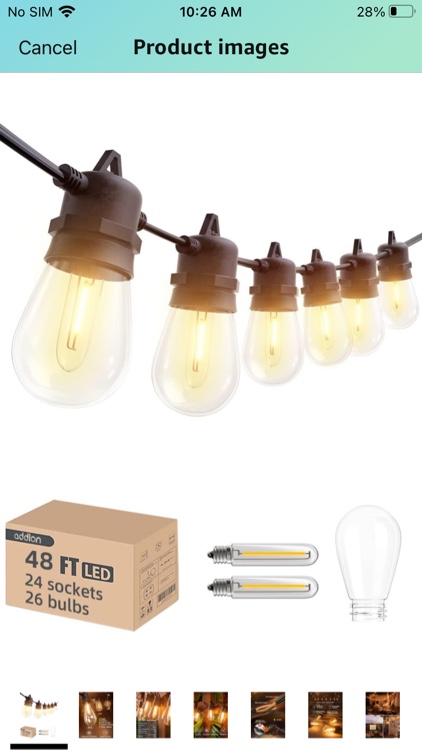 addlon 48FT(2FT Space) LED Outdoor String Lights with 24 Edison Shatterproof Bulbs, Heavy-Duty and Weatherproof Strand, Commercial Grade Patio Lights, Decorative for Garden or Patio, Black