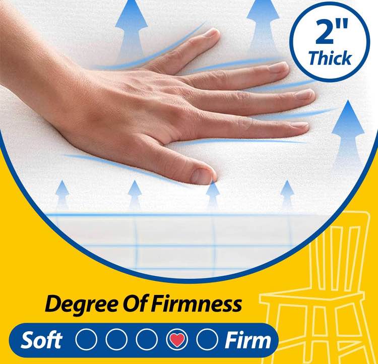 AAAAAcessories D-Shaped 2'' Thick Chair Cushions, Removable, Machine Washable Cover and Ties, Chair Pads for Indoor Dining Room and Kitchen Chairs, 17'' x 16'', Set of 4, Beige