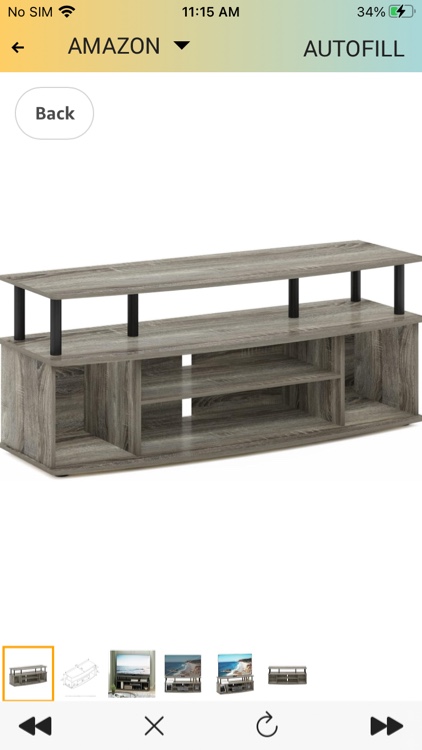 Furinno Jaya Large Entertainment Center Hold up to 55-in TV, Inch, French Oak/Black