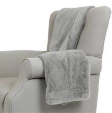 Magaschoni Teddy Faux Fur Throw-Grey