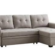 Lilola Home Linen Reversible Sleeper Sectional Sofa with Storage Chaise, Dark. Gray- INCOMPLETE, BOX 1 OF 3, MIDDLE SECTION ONLY