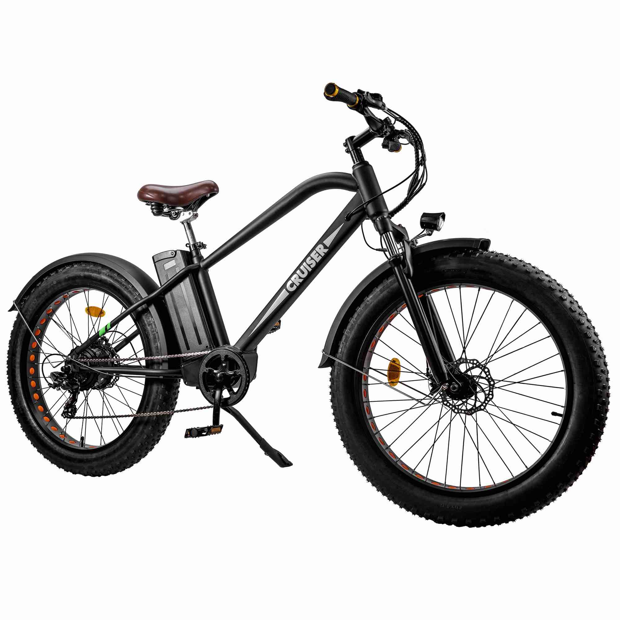 Nakto Super Cruiser Fat Tire Electric Bike, Matte Black