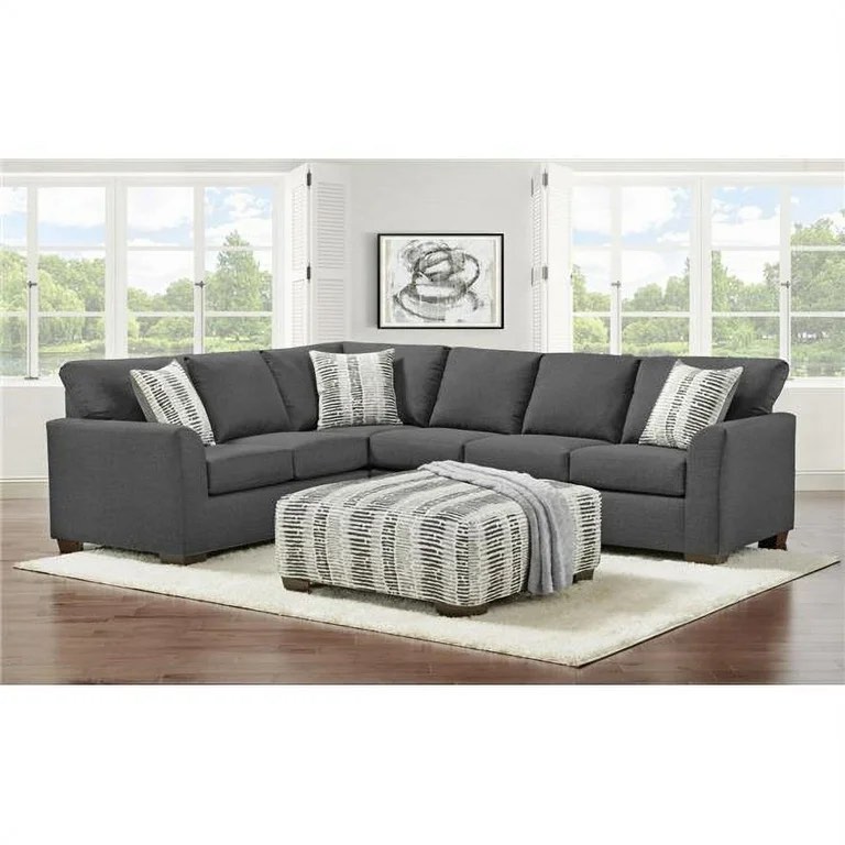Neo Living NL702-GRAY-SEC Evelyn Corner Sectional, Dark Gray (OTTOMAN SOLD SEPERATELY.)