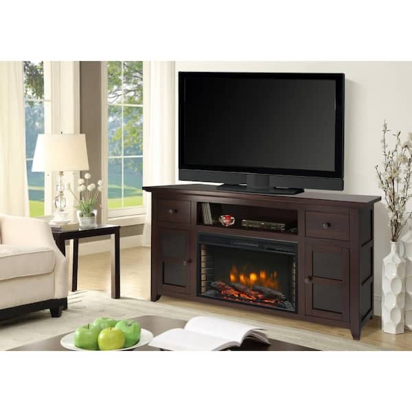 Muskoka Winchester 56 in. Freestanding Electric Fireplace TV Stand in Dark Walnut