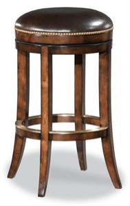 Leather Nail-Head Swivel Bar Stool Woodbridge Furniture - 7020-10