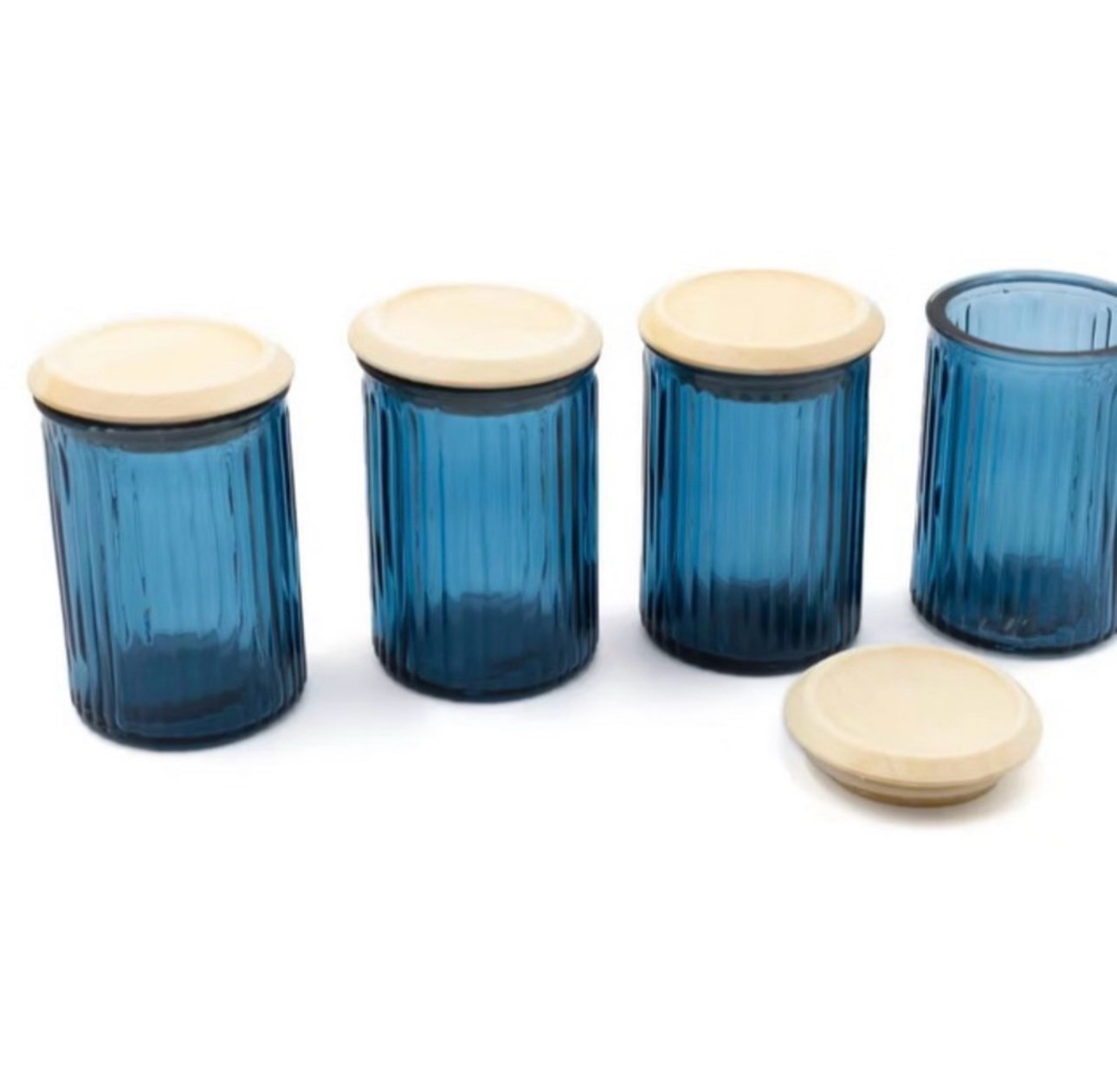 (6 Sets of 2) Bullseyes Playground - 2 Count Glass Jars, Dark Blue (6 sets of 2 Total/Bid is per set of 2