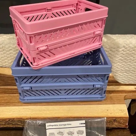 (10) Bullseyes Playground 12 in. Collapsible Teen Storage Bin - West & Arrow Color: Blue & Pink Crates. (BID IS PER CRATE, LOT IS FOR 10 COLLAPSIBLE PINK/BLUE CRATES.)