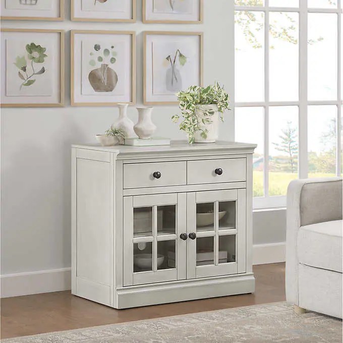 (2) Greyson 32in 1-Drawer Modular Console (White) Category TV Consoles Model #: CSC32MC-1R Item #: 1782798 Color: Antique White (BID IS PER MODULAR CONSOLE, LOT IS FOR 2 TOTAL.)