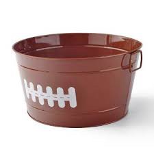 (20) Bullsseyes Playground Metal Ice Bucket Football (BID IS PER ICE BUCKET, LOT IS FOR 20 TOTAL.)