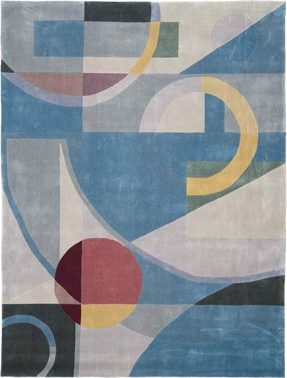 SAFAVIEH Rodeo Drive Collection Area Rug - 9 ft x 12 ft Blue & Multi, Handmade Mid-Century Modern Abstract Wool, Ideal for High Traffic Areas in Living Room, Bedroom (RD845B)