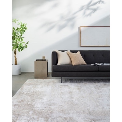 Style Selections Glacial Ice 8 x 10 (ft) Loomed Polypropylene Beige Rectangular Indoor Abstract Area rug Item #5052643 Model #296946