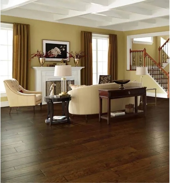 (88.59 Sq Ft) Mohawk Flooring TecWood By Mohawk Windridge Hickory Espresso Hickory Mohawk Hardwood 32653–96 (BID IS PER SQ FT, LOT IS FOR 88.59 SQ FT TOTAL. MSRP $5.99 PER SQ FT.)