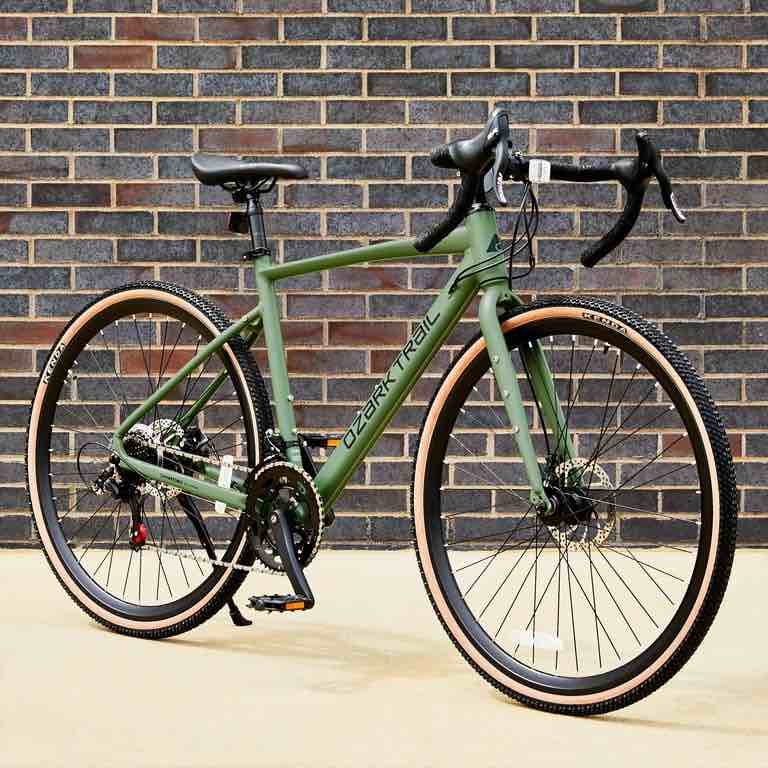 Ozark Trail 700c Ozark Trail G.1 Explorer Drop Bar Gravel Bike, Medium Frame, Fits Riders 5'5" - 5'10", Green, Adult