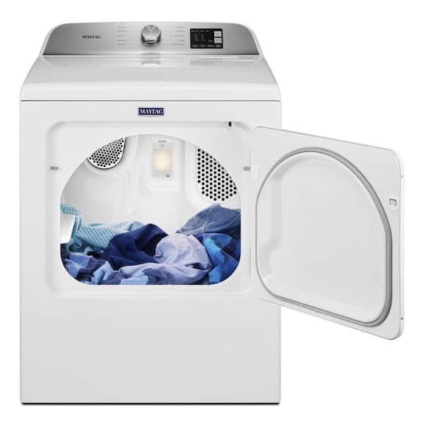 maytag 7.0 cu. ft. 240-volt white electric vented dryer with moisture sensing (minor cosmetic issues.)
