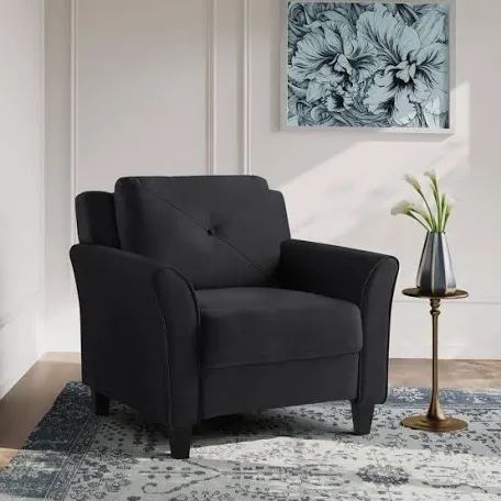 Lourdez 33.9" Curved Arm Tufted Back Armchair by Red Barrel Studio