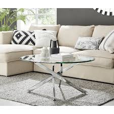 Novara Chrome and Glass Round Coffee Table - Chrome by FurnitureboxUK
