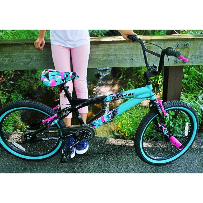 20" Kent Tempest BMX Bicycle, Fits Riders 4'2" - 5', Black/Aqua, Child, Unisex